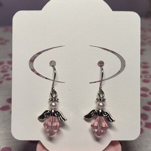Elegant Pink Angel Earrings
